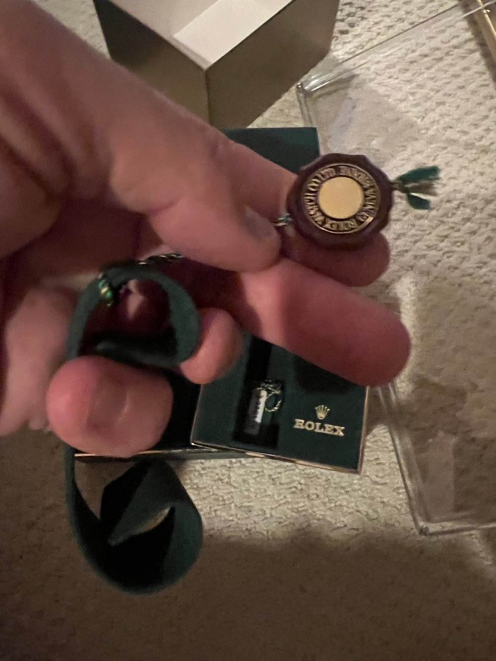 Rolex Dark Green Watch Boxes with Gold Crown Accents - Picture 3 of 5